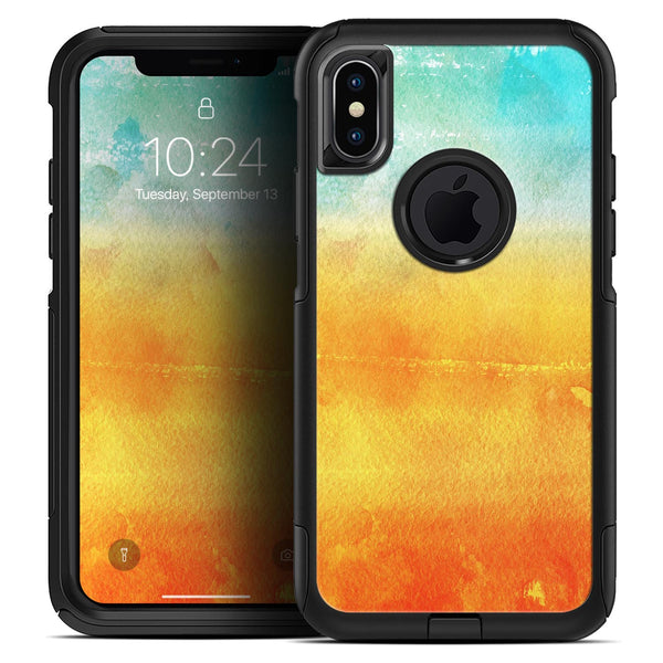 Lined Orange 443 Absorbed Watercolor Texture - Skin Kit for the iPhone OtterBox Cases