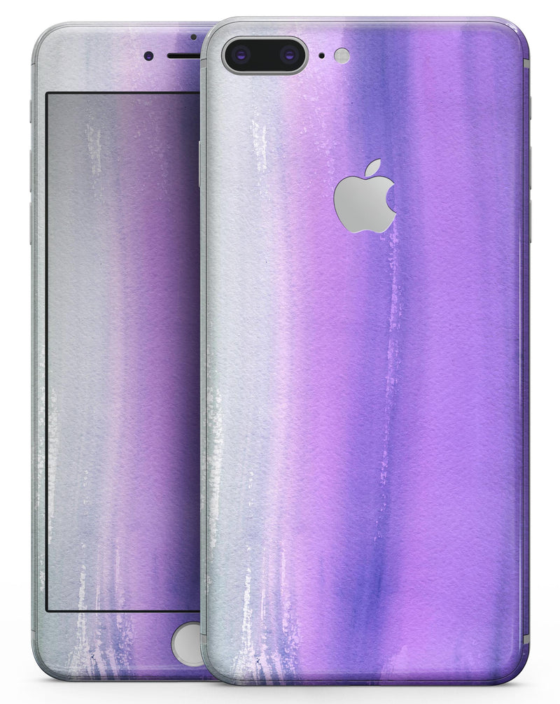 Lined Purple 443 Absorbed Watercolor Texture - Skin-kit for the iPhone 8 or 8 Plus
