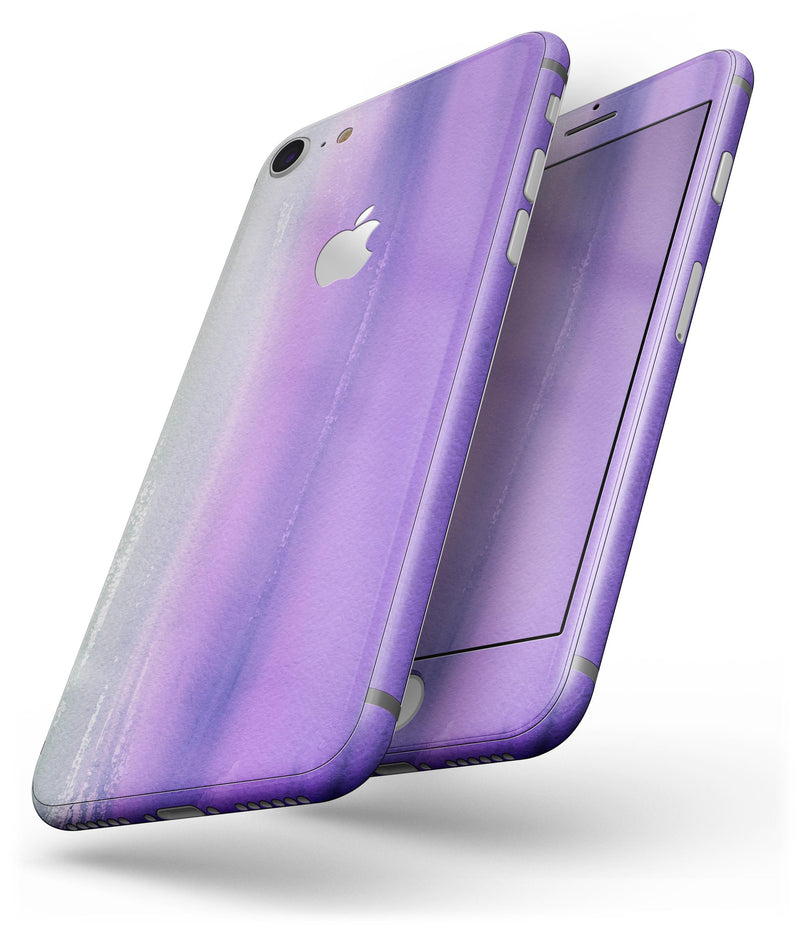 Lined Purple 443 Absorbed Watercolor Texture - Skin-kit for the iPhone 8 or 8 Plus