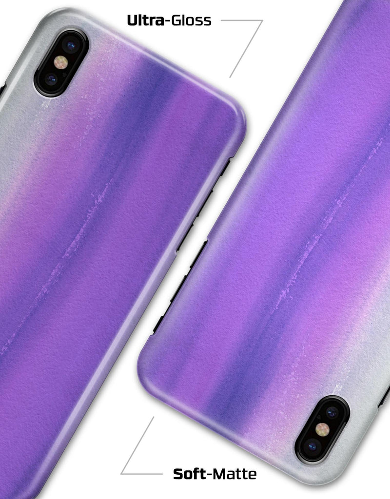 Lined Purple 443 Absorbed Watercolor Texture - iPhone X Clipit Case