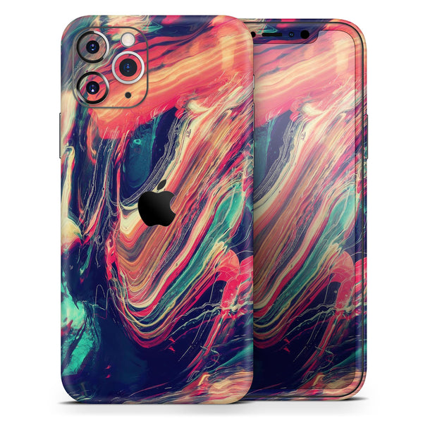 Liquid Abstract Paint Remix V10 - Skin-Kit compatible with the Apple iPhone 12, 12 Pro Max, 12 Mini, 11 Pro or 11 Pro Max (All iPhones Available)