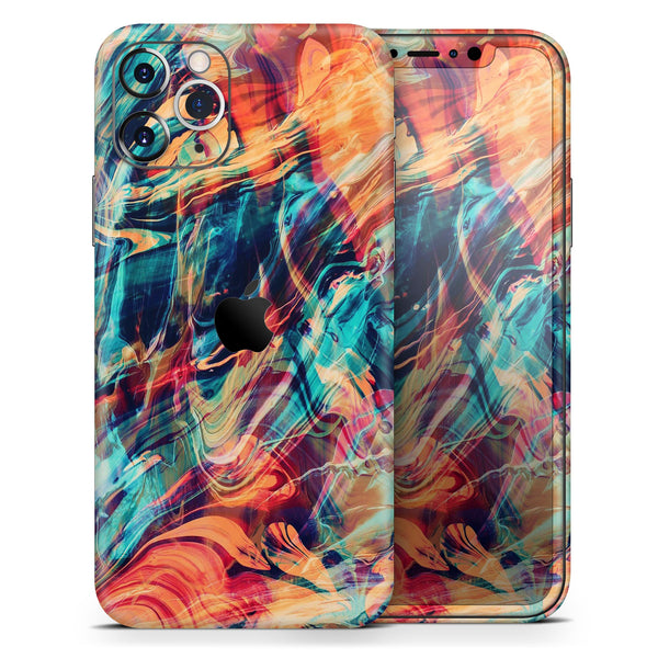 Liquid Abstract Paint Remix V13 - Skin-Kit compatible with the Apple iPhone 12, 12 Pro Max, 12 Mini, 11 Pro or 11 Pro Max (All iPhones Available)
