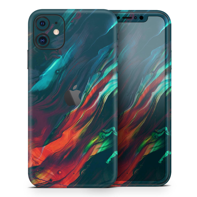Liquid Abstract Paint Remix V16 - Skin-Kit compatible with the Apple iPhone 12, 12 Pro Max, 12 Mini, 11 Pro or 11 Pro Max (All iPhones Available)