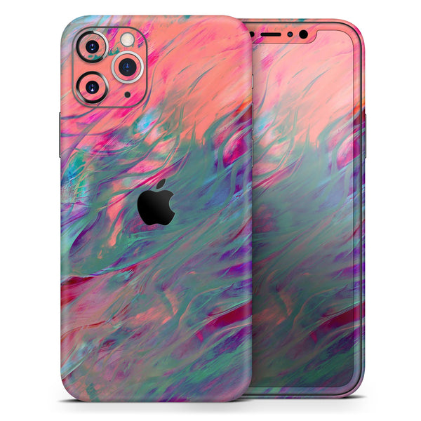 Liquid Abstract Paint Remix V19 - Skin-Kit compatible with the Apple iPhone 12, 12 Pro Max, 12 Mini, 11 Pro or 11 Pro Max (All iPhones Available)