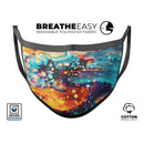 Liquid Abstract Paint Remix V22 - Made in USA Mouth Cover Unisex Anti-Dust Cotton Blend Reusable & Washable Face Mask with Adjustable Sizing for Adult or Child