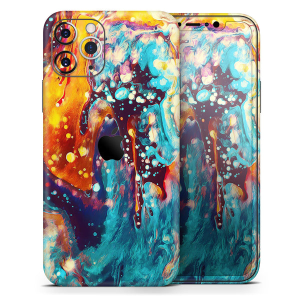 Liquid Abstract Paint Remix V22 - Skin-Kit compatible with the Apple iPhone 12, 12 Pro Max, 12 Mini, 11 Pro or 11 Pro Max (All iPhones Available)