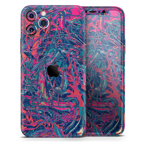 Liquid Abstract Paint Remix V25 - Skin-Kit compatible with the Apple iPhone 12, 12 Pro Max, 12 Mini, 11 Pro or 11 Pro Max (All iPhones Available)