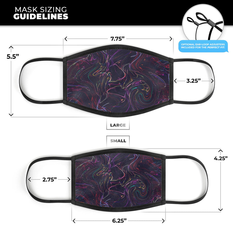 Liquid Abstract Paint Remix V26 - Made in USA Mouth Cover Unisex Anti-Dust Cotton Blend Reusable & Washable Face Mask with Adjustable Sizing for Adult or Child