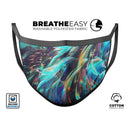Liquid Abstract Paint Remix V28 - Made in USA Mouth Cover Unisex Anti-Dust Cotton Blend Reusable & Washable Face Mask with Adjustable Sizing for Adult or Child