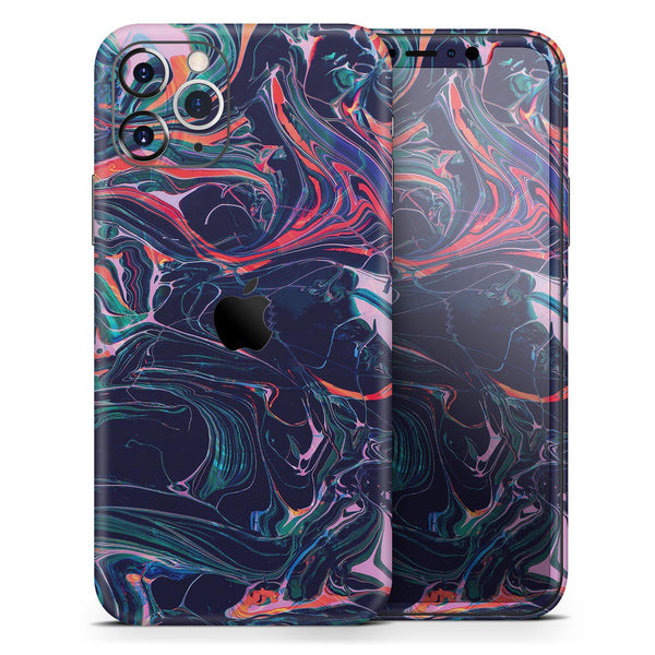 Liquid Abstract Paint Remix V30 - Skin-Kit compatible with the Apple iPhone 12, 12 Pro Max, 12 Mini, 11 Pro or 11 Pro Max (All iPhones Available)