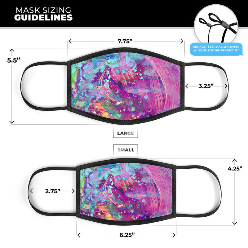 Liquid Abstract Paint Remix V41 - Made in USA Mouth Cover Unisex Anti-Dust Cotton Blend Reusable & Washable Face Mask with Adjustable Sizing for Adult or Child