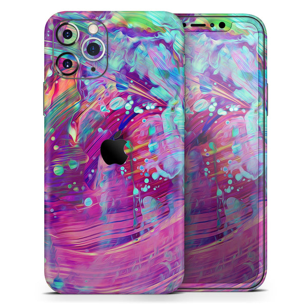 Liquid Abstract Paint Remix V41 - Skin-Kit compatible with the Apple iPhone 12, 12 Pro Max, 12 Mini, 11 Pro or 11 Pro Max (All iPhones Available)