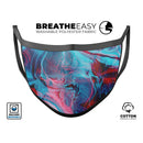 Liquid Abstract Paint Remix V42 - Made in USA Mouth Cover Unisex Anti-Dust Cotton Blend Reusable & Washable Face Mask with Adjustable Sizing for Adult or Child