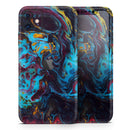 Liquid Abstract Paint Remix V43 - Skin-Kit compatible with the Apple iPhone 12, 12 Pro Max, 12 Mini, 11 Pro or 11 Pro Max (All iPhones Available)