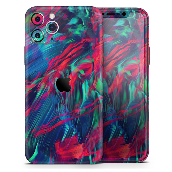 Liquid Abstract Paint Remix V4 - Skin-Kit compatible with the Apple iPhone 12, 12 Pro Max, 12 Mini, 11 Pro or 11 Pro Max (All iPhones Available)