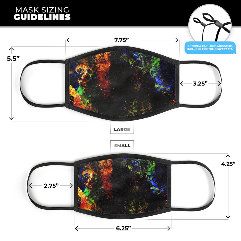 Liquid Abstract Paint Remix V53 - Made in USA Mouth Cover Unisex Anti-Dust Cotton Blend Reusable & Washable Face Mask with Adjustable Sizing for Adult or Child