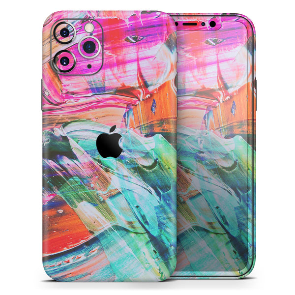 Liquid Abstract Paint Remix V55 - Skin-Kit compatible with the Apple iPhone 12, 12 Pro Max, 12 Mini, 11 Pro or 11 Pro Max (All iPhones Available)