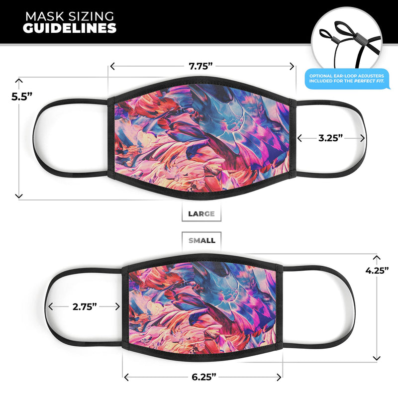 Liquid Abstract Paint Remix V56 - Made in USA Mouth Cover Unisex Anti-Dust Cotton Blend Reusable & Washable Face Mask with Adjustable Sizing for Adult or Child