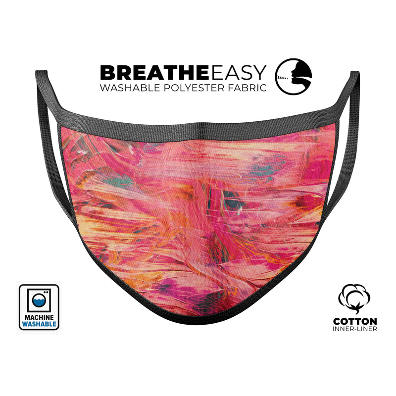 Liquid Abstract Paint Remix V61 - Made in USA Mouth Cover Unisex Anti-Dust Cotton Blend Reusable & Washable Face Mask with Adjustable Sizing for Adult or Child