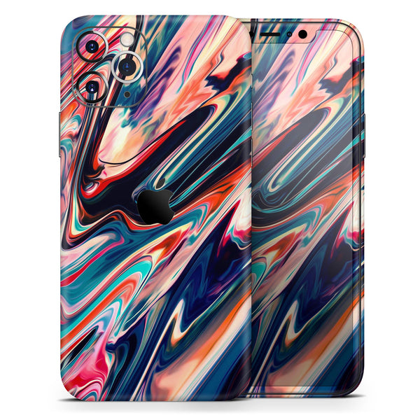 Liquid Abstract Paint Remix V8 - Skin-Kit compatible with the Apple iPhone 12, 12 Pro Max, 12 Mini, 11 Pro or 11 Pro Max (All iPhones Available)