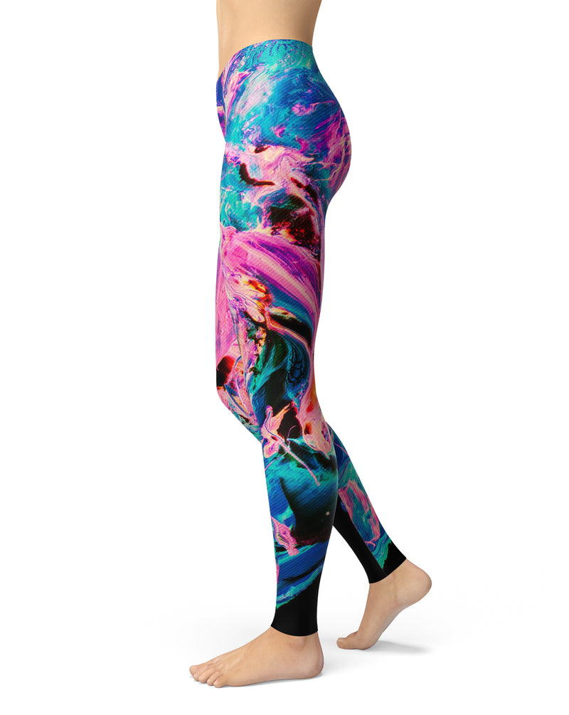 Liquid Abstract Paint V20 - All Over Print Womens Leggings / Yoga or Workout Pants
