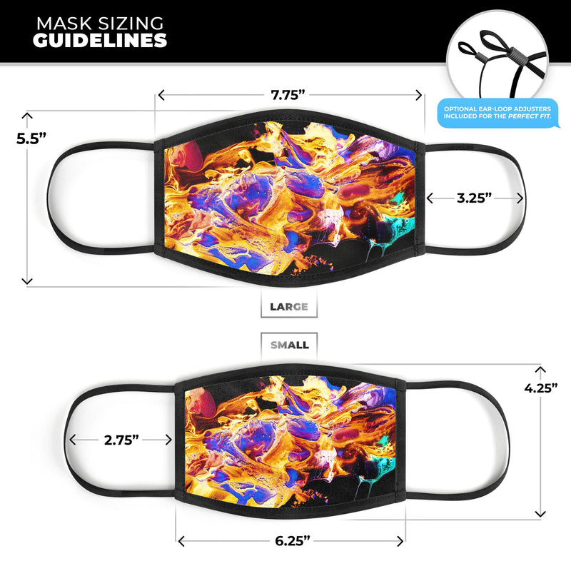Liquid Abstract Paint V25 - Made in USA Mouth Cover Unisex Anti-Dust Cotton Blend Reusable & Washable Face Mask with Adjustable Sizing for Adult or Child