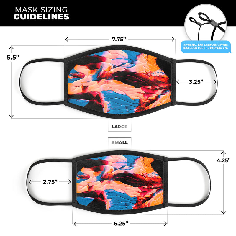 Liquid Abstract Paint V30 - Made in USA Mouth Cover Unisex Anti-Dust Cotton Blend Reusable & Washable Face Mask with Adjustable Sizing for Adult or Child
