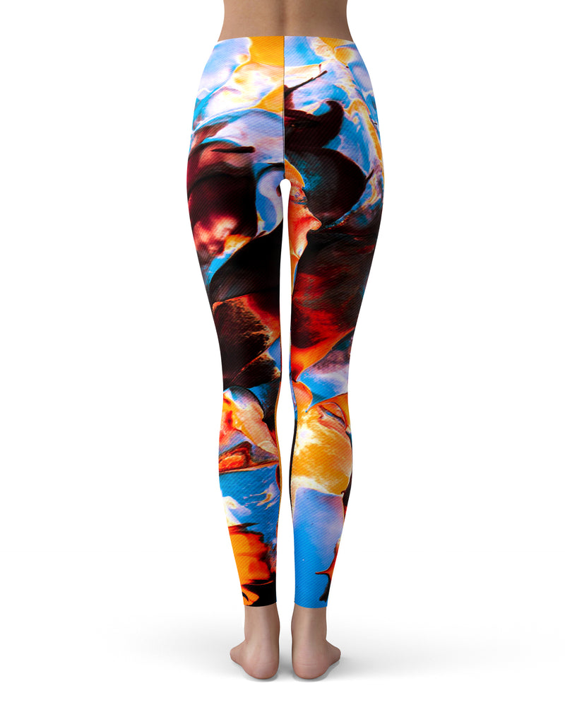 Liquid Abstract Paint V34 - All Over Print Womens Leggings / Yoga or Workout Pants