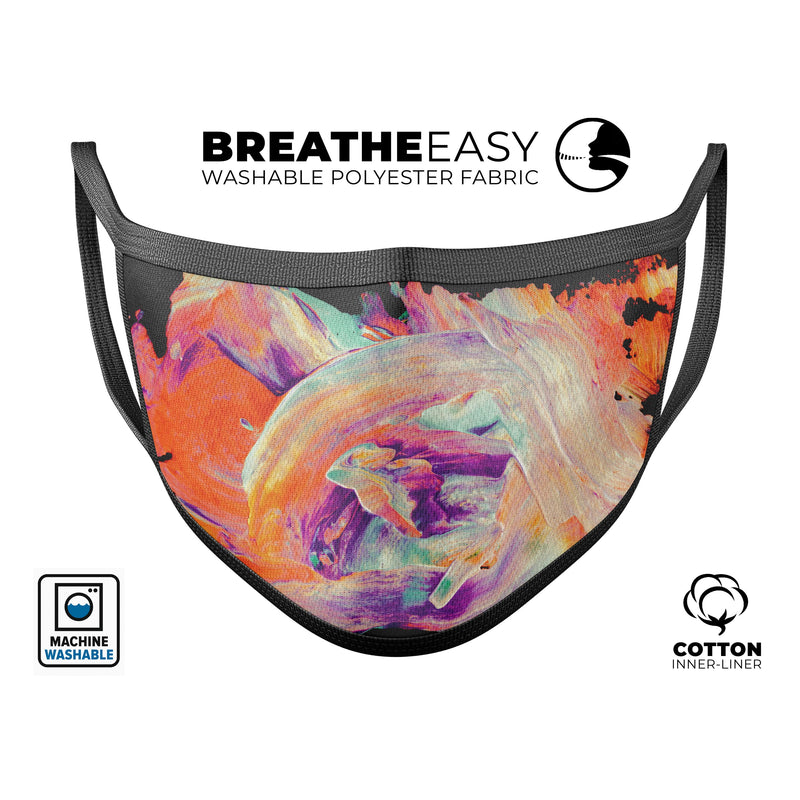 Liquid Abstract Paint V35 - Made in USA Mouth Cover Unisex Anti-Dust Cotton Blend Reusable & Washable Face Mask with Adjustable Sizing for Adult or Child