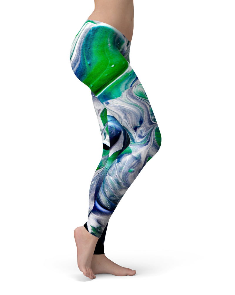 Liquid Abstract Paint V39 - All Over Print Womens Leggings / Yoga or Workout Pants