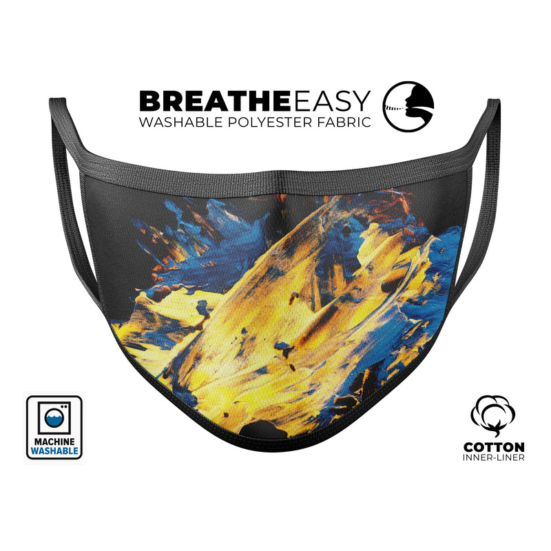 Liquid Abstract Paint V43 - Made in USA Mouth Cover Unisex Anti-Dust Cotton Blend Reusable & Washable Face Mask with Adjustable Sizing for Adult or Child