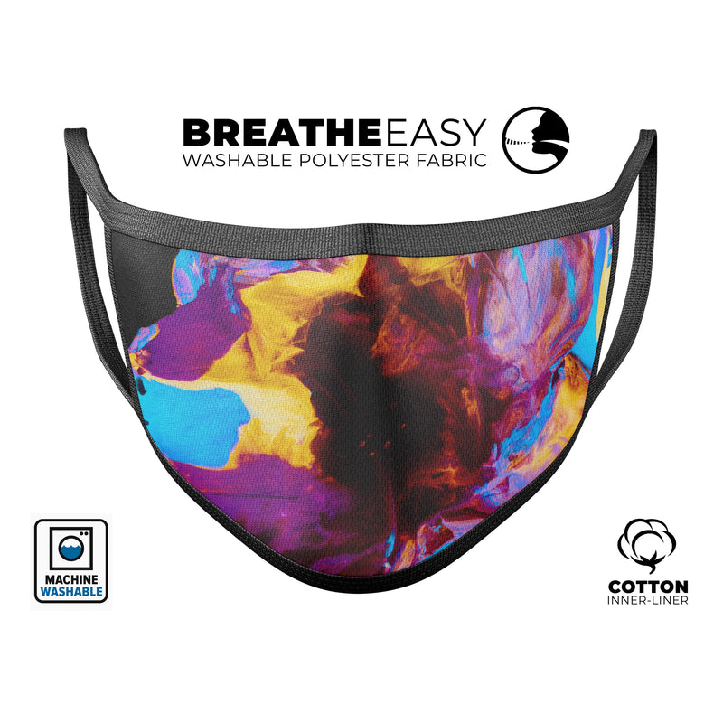 Liquid Abstract Paint V45 - Made in USA Mouth Cover Unisex Anti-Dust Cotton Blend Reusable & Washable Face Mask with Adjustable Sizing for Adult or Child