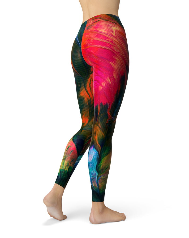 Liquid Abstract Paint V61 - All Over Print Womens Leggings / Yoga or Workout Pants
