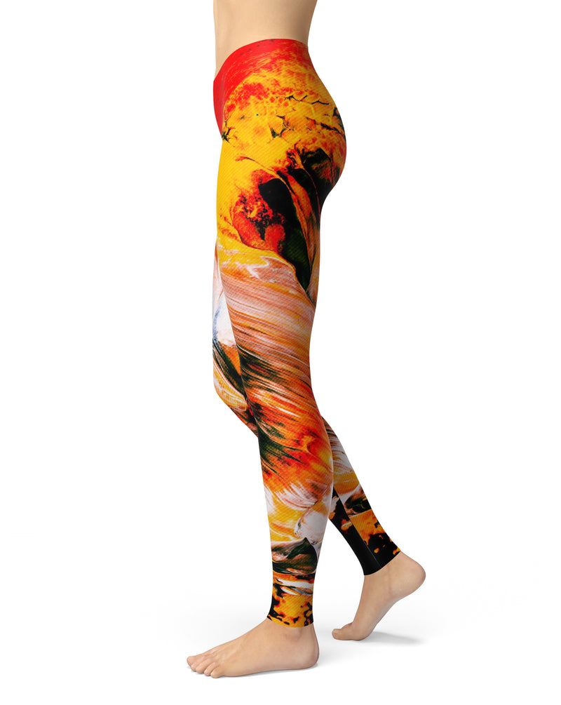 Liquid Abstract Paint V69 - All Over Print Womens Leggings / Yoga or Workout Pants