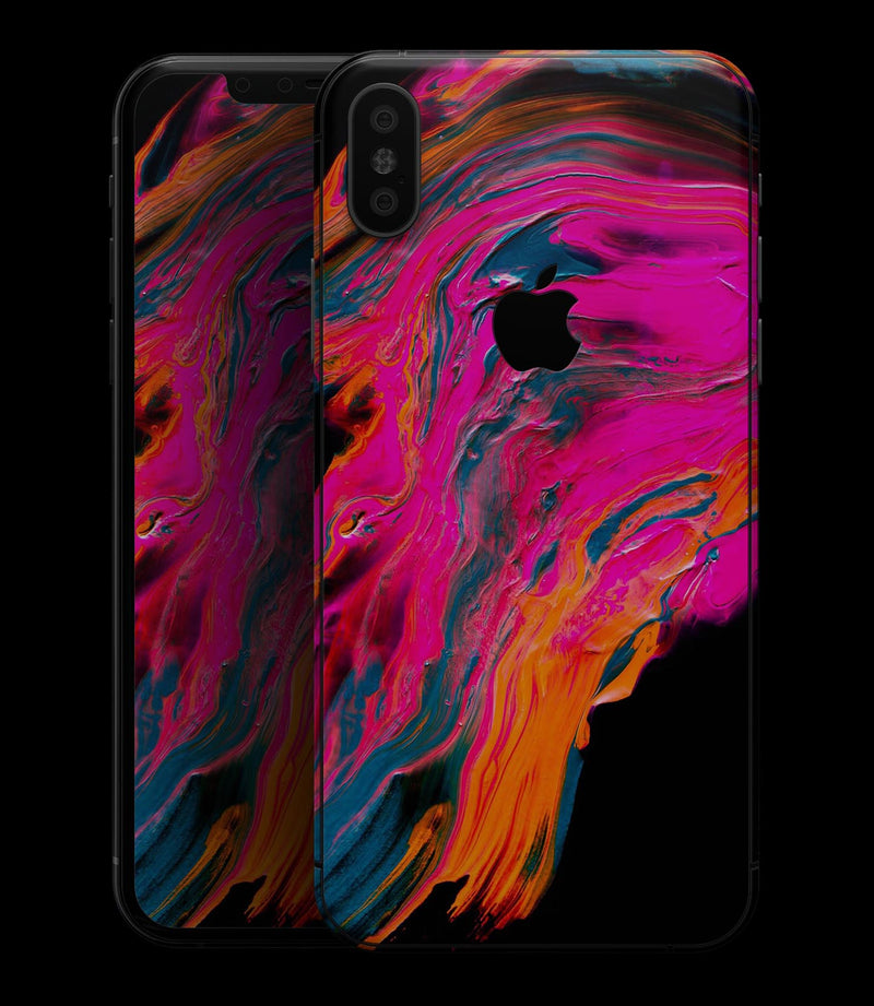 Liquid Abstract Paint V73 - iPhone XS MAX, XS/X, 8/8+, 7/7+, 5/5S/SE Skin-Kit (All iPhones Avaiable)