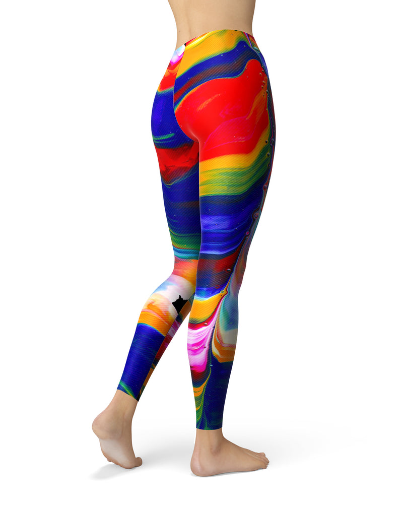 Liquid Abstract Paint V75 - All Over Print Womens Leggings / Yoga or Workout Pants