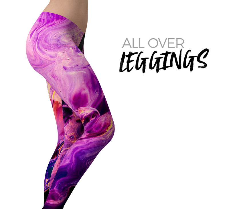 Liquid Abstract Paint V76 - All Over Print Womens Leggings / Yoga or Workout Pants