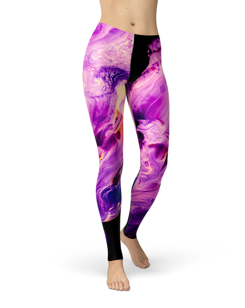 Liquid Abstract Paint V76 - All Over Print Womens Leggings / Yoga or Workout Pants