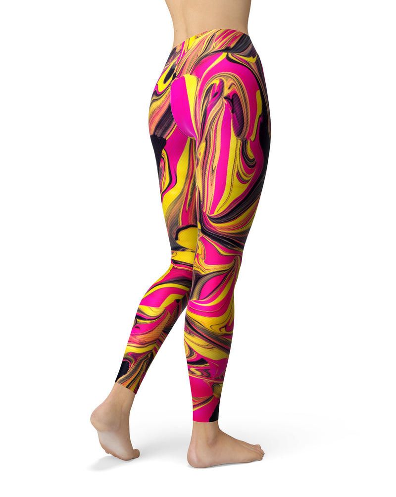 Liquid Abstract Paint V79 - All Over Print Womens Leggings / Yoga or Workout Pants