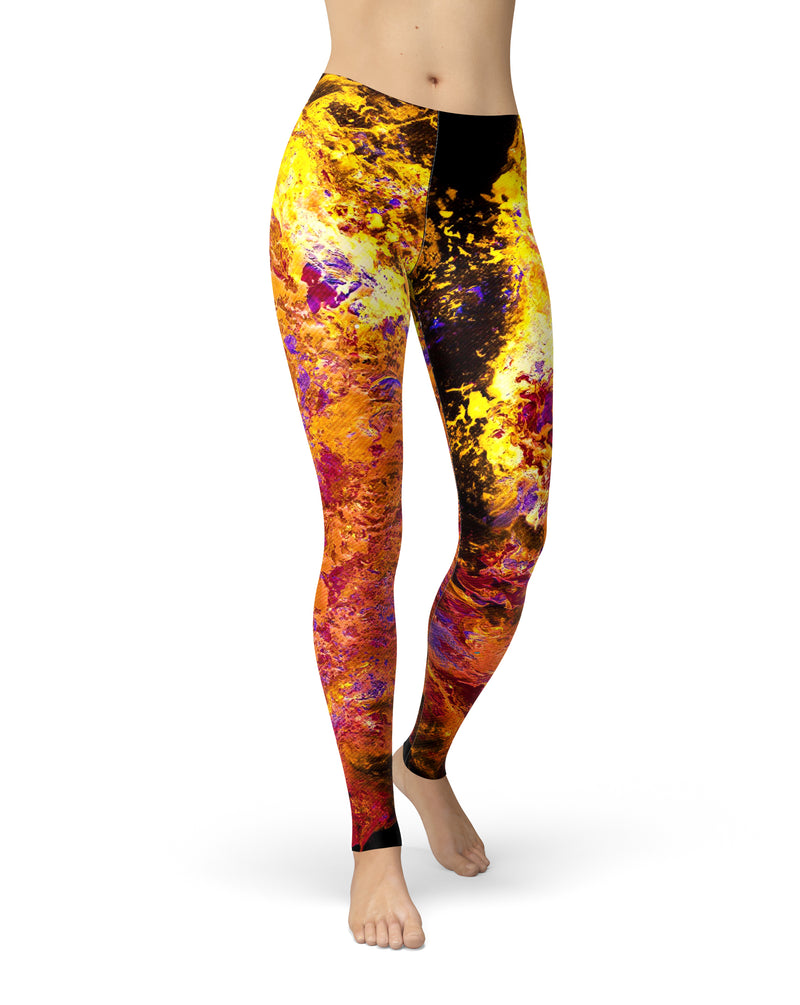 Liquid Abstract Paint V7 - All Over Print Womens Leggings / Yoga or Workout Pants