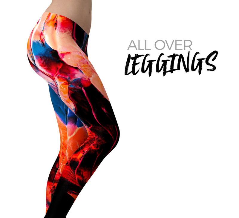 Liquid Abstract Paint V8 - All Over Print Womens Leggings / Yoga or Workout Pants