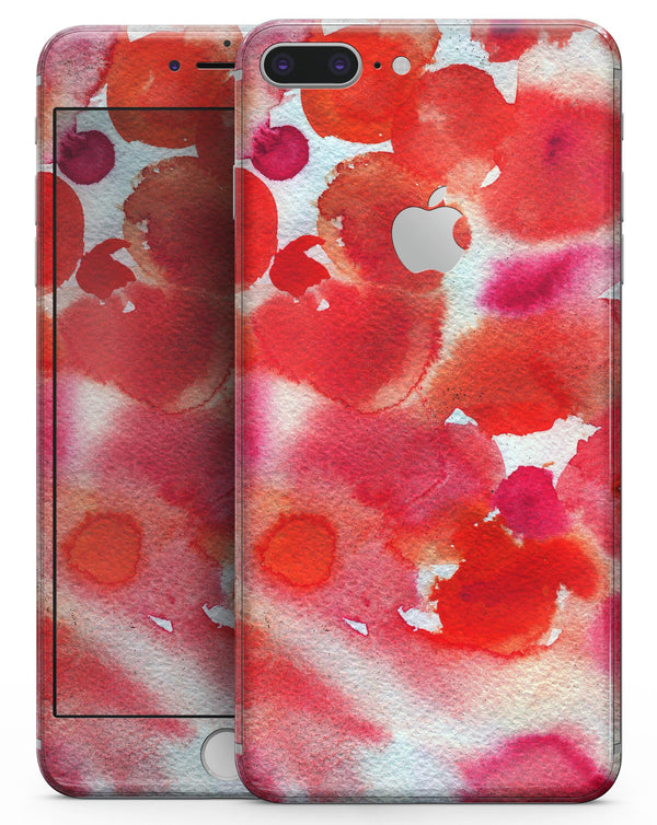 Love Red Absorbed Watercolor Texture - Skin-kit for the iPhone 8 or 8 Plus