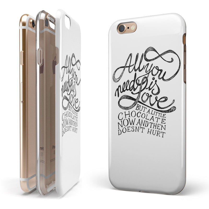 Love and Chocolate iPhone 6/6s or 6/6s Plus 2-Piece Hybrid INK-Fuzed Case