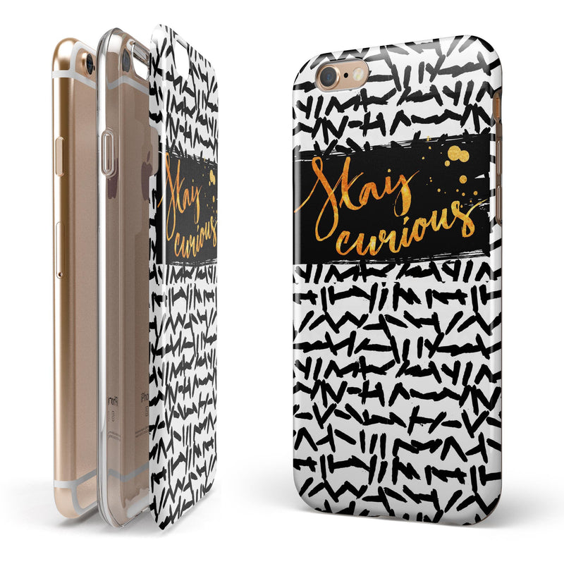 Lux Stay Curious iPhone 6/6s or 6/6s Plus 2-Piece Hybrid INK-Fuzed Case