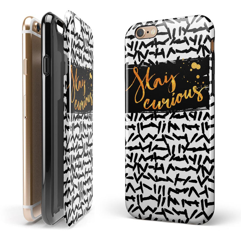 Lux Stay Curious iPhone 6/6s or 6/6s Plus 2-Piece Hybrid INK-Fuzed Case