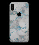 Marble & Digital Blue Frosted Foil V2 - iPhone XS MAX, XS/X, 8/8+, 7/7+, 5/5S/SE Skin-Kit (All iPhones Avaiable)