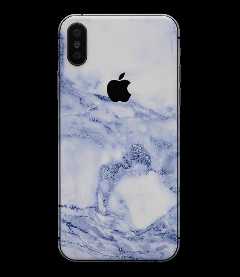 Marble & Digital Blue Frosted Foil V6 - iPhone XS MAX, XS/X, 8/8+, 7/7+, 5/5S/SE Skin-Kit (All iPhones Avaiable)