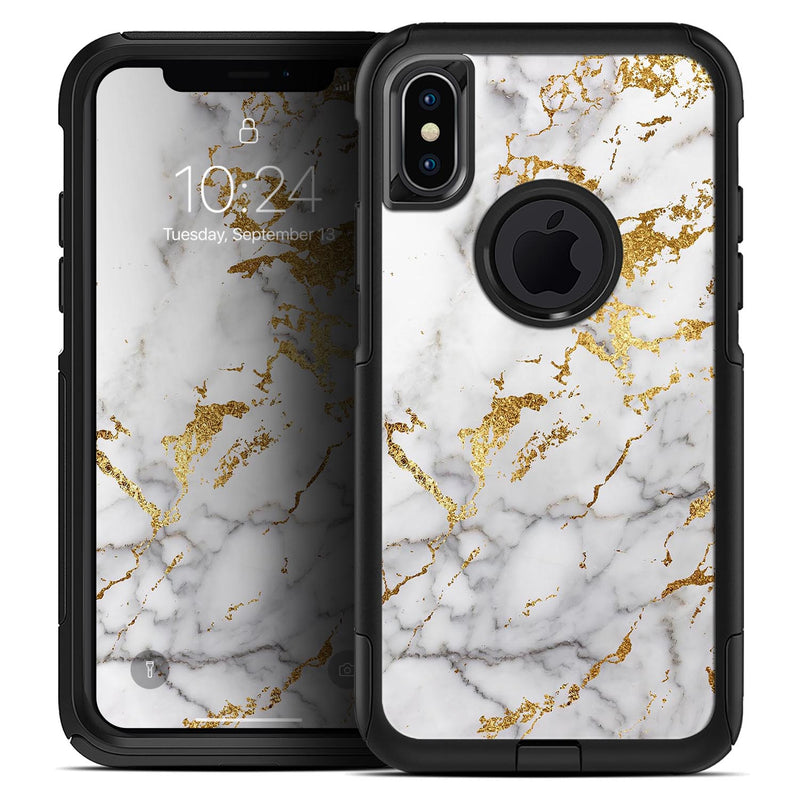 Marble & Digital Gold Foil V5 - Skin Kit for the iPhone OtterBox Cases