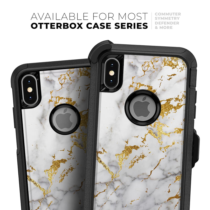 Marble & Digital Gold Foil V5 - Skin Kit for the iPhone OtterBox Cases