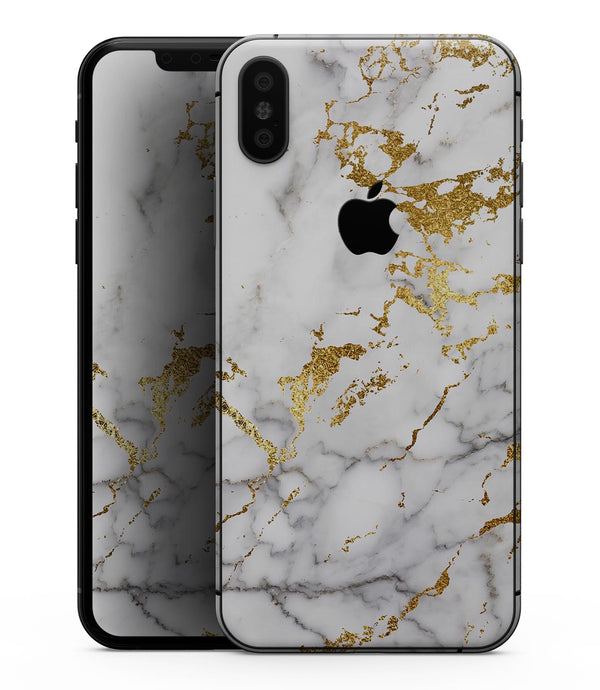 Marble & Digital Gold Foil V5 - iPhone XS MAX, XS/X, 8/8+, 7/7+, 5/5S/SE Skin-Kit (All iPhones Avaiable)